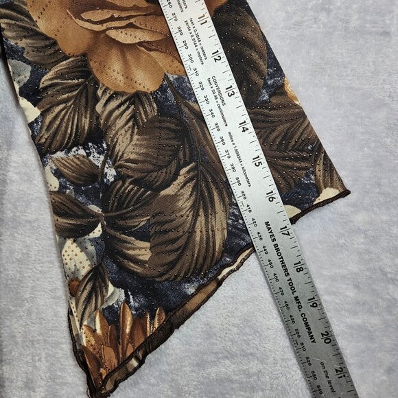 Dressbarn Womens M Floral Bell Sleeve Blouse multicolor Polyester dots Bohemian - Picture 6 of 12